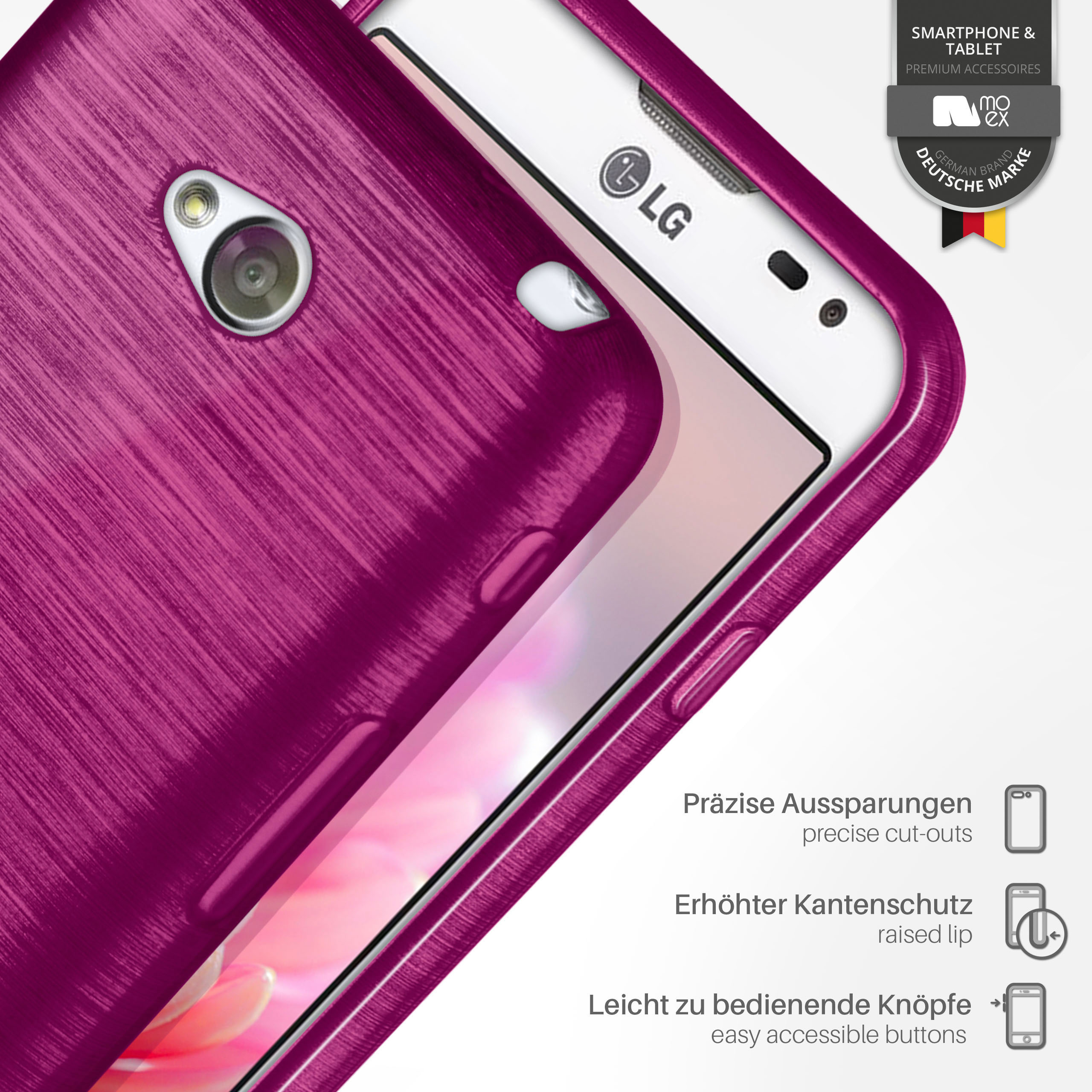 Purpure-Purple L70 LG, Backcover, / MOEX L65, Brushed Case,