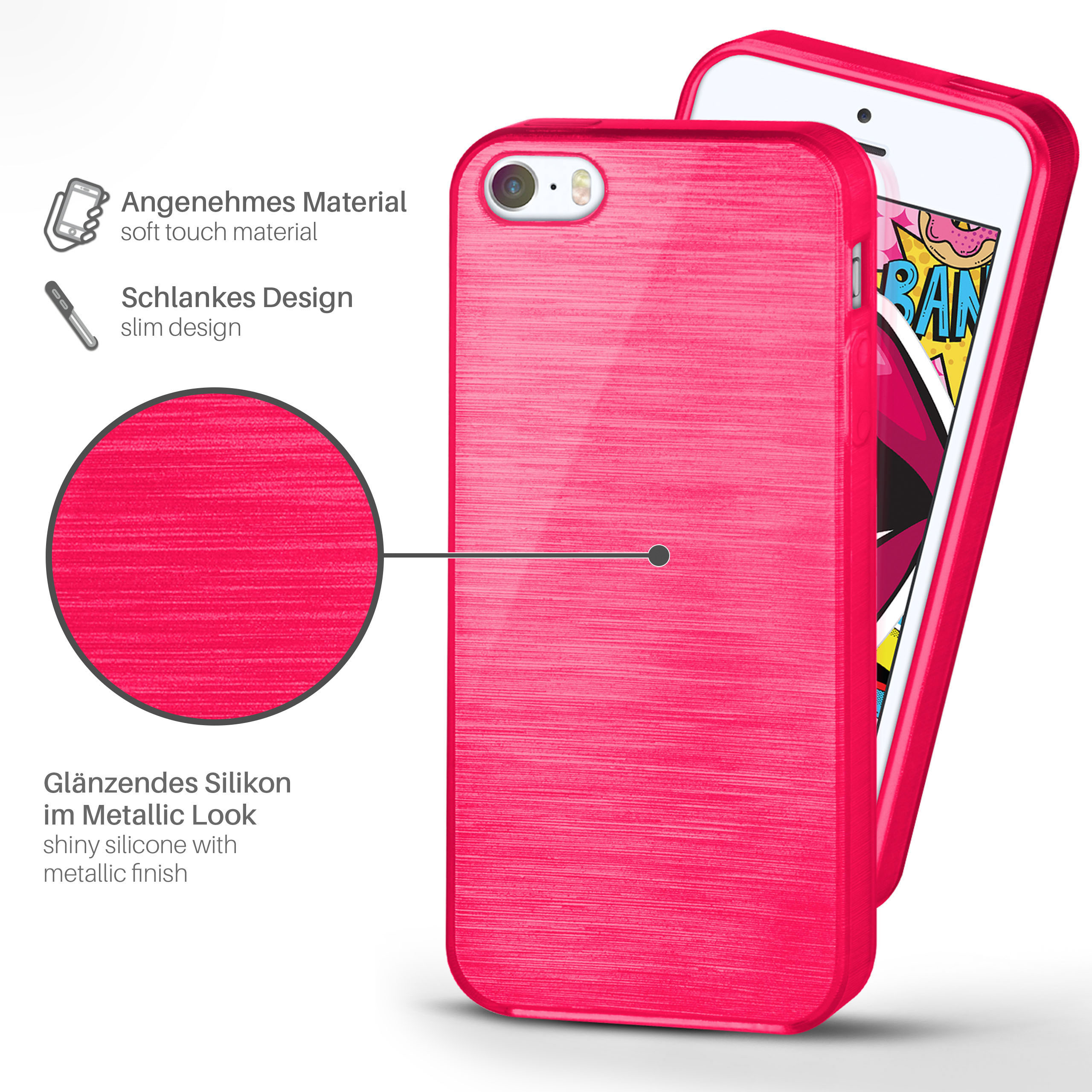 SE Apple, MOEX 5s Case, 5 iPhone Magenta-Pink (2016), Brushed / Backcover, /