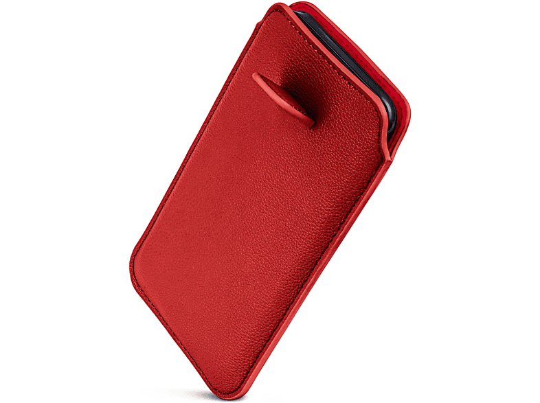 Dunkelrot ONEFLOW Zuglasche, Full iPhone mit XS, X iPhone / Cover, Einsteckhülle Apple,