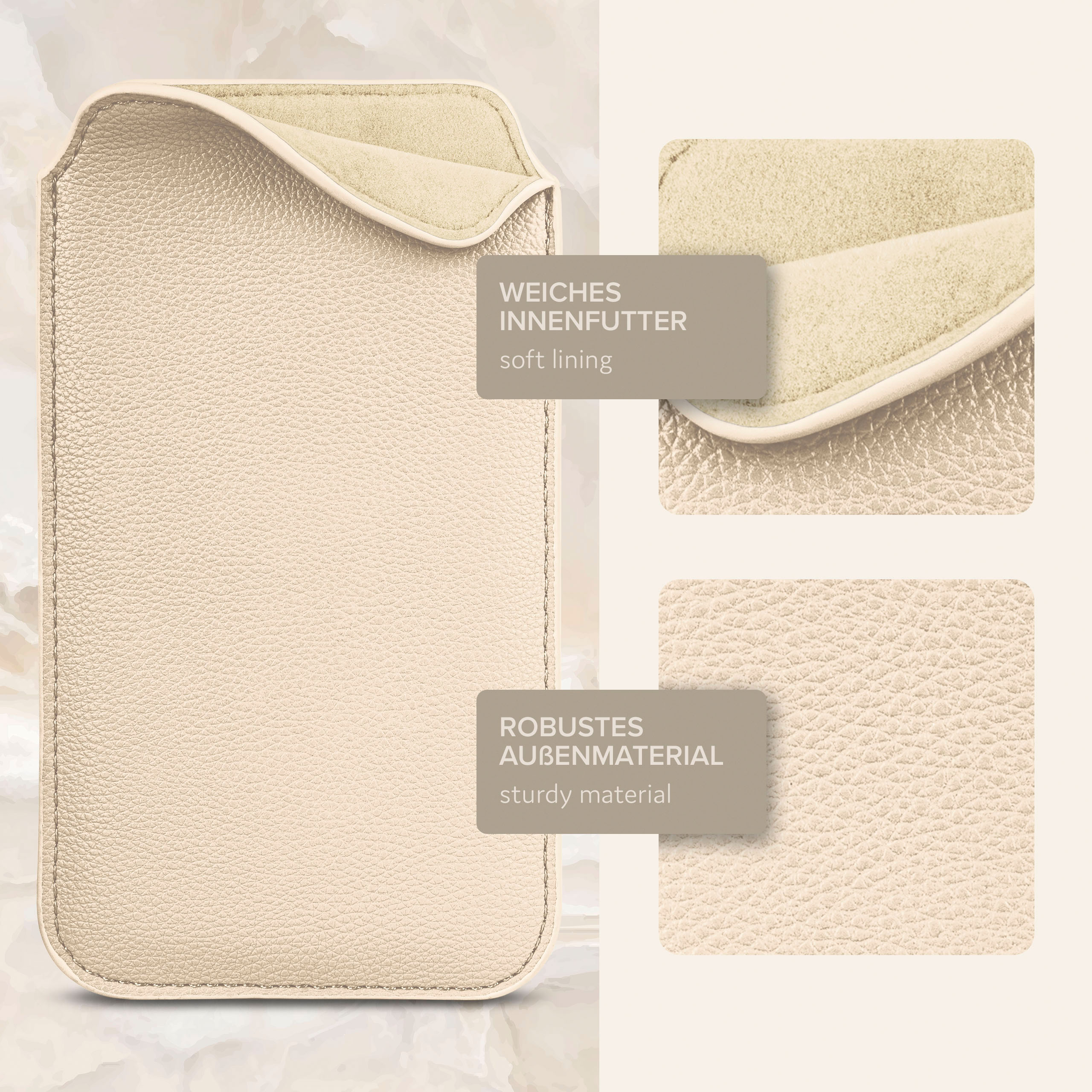 Cover, Full iPhone ONEFLOW Creme mit Max, Einsteckhülle Apple, XS Zuglasche,