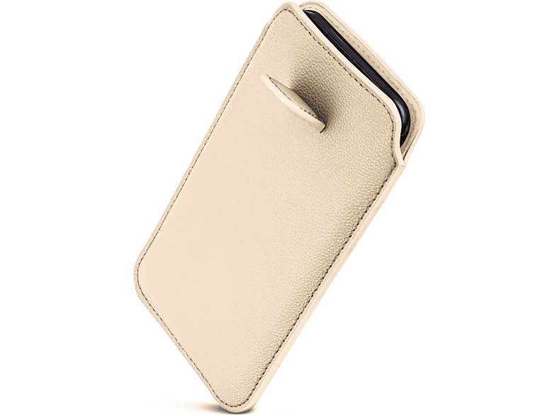 ONEFLOW Einsteckhülle mit Zuglasche, Full iPhone Cover, Apple, Creme 5 (2016), / 5s / SE