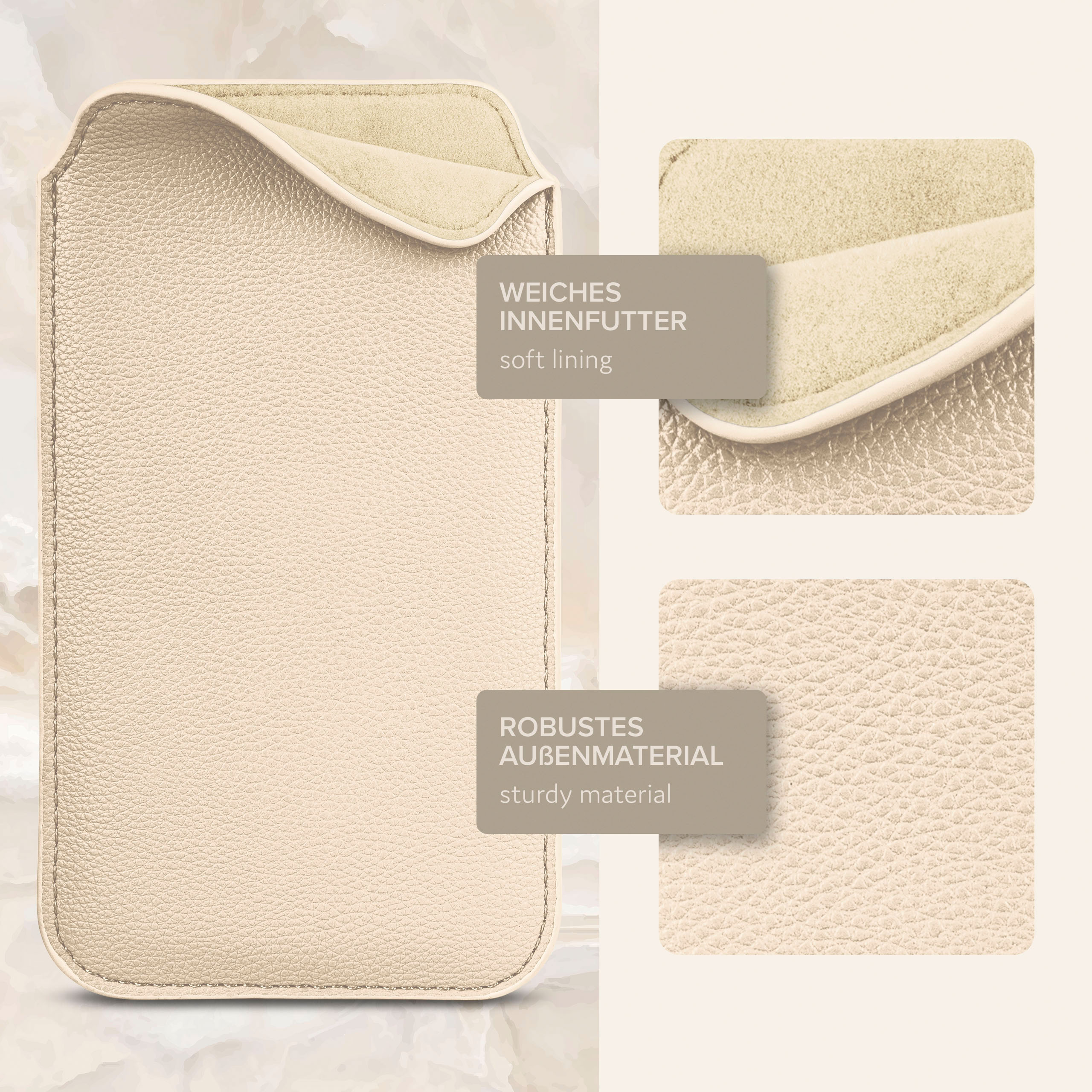 ONEFLOW Einsteckhülle mit Zuglasche, / iPhone 5s / SE (2016), Apple, 5 Creme Cover, Full