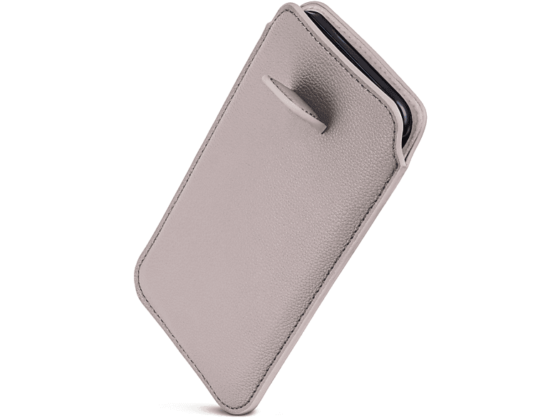 ONEFLOW Einsteckhülle mit Zuglasche, Full Cover, Samsung, Galaxy A20e, Hellgrau