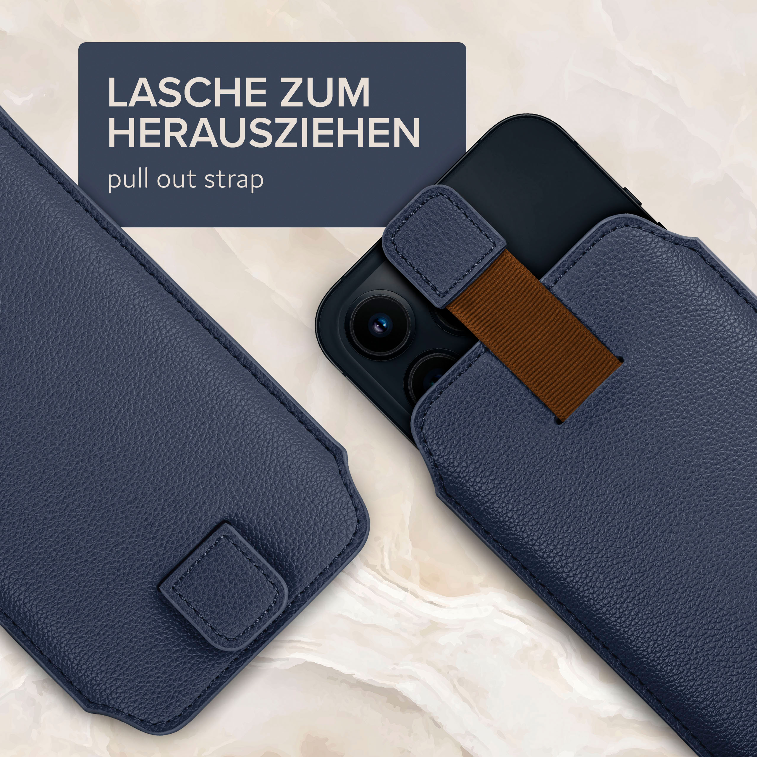 ONEFLOW Einsteckhülle Cover, / M8 mit M8s, One Full HTC, Dunkelblau Zuglasche