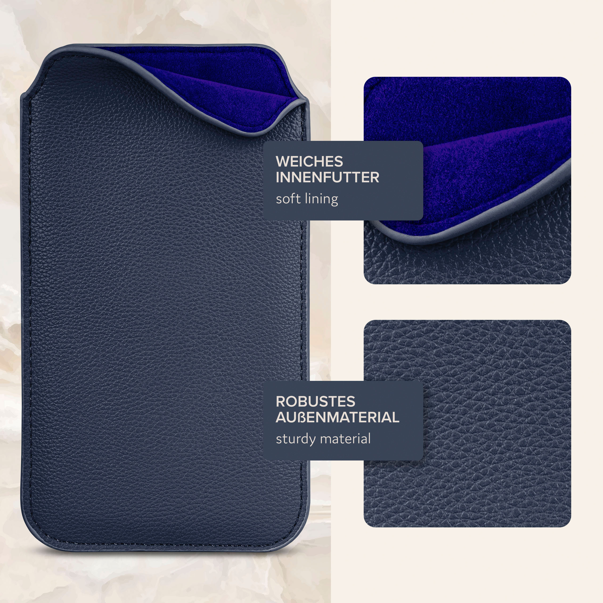 ONEFLOW Einsteckhülle Note Cover, Galaxy Samsung, Full Dunkelblau 3 Zuglasche, Neo, mit