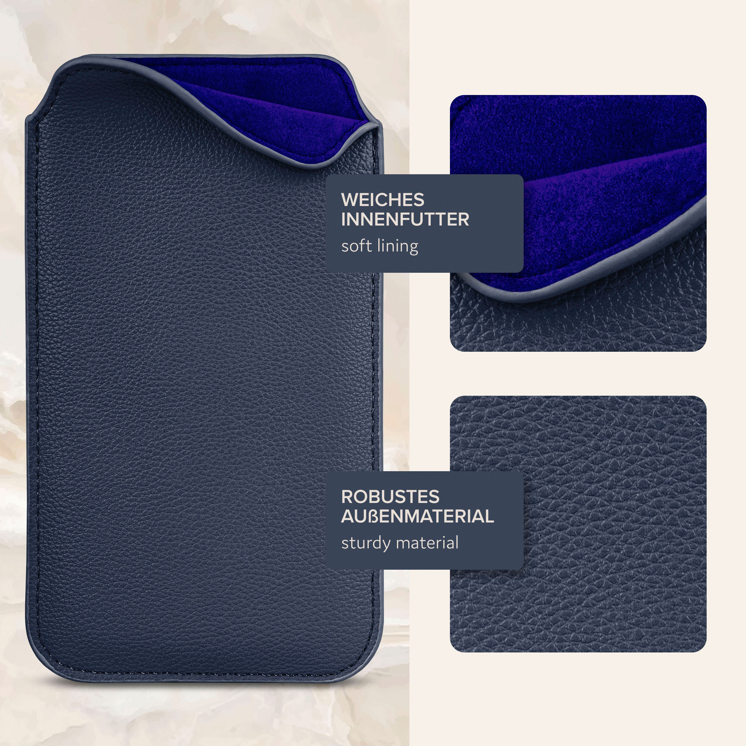 ONEFLOW Einsteckhülle Cover, Dunkelblau mit Samsung, (2017), Galaxy A3 Zuglasche, Full