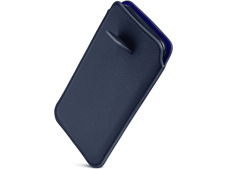 ONEFLOW Einsteckhülle mit Zuglasche, Full Cover, Motorola, Moto E4 Plus, Dunkelblau