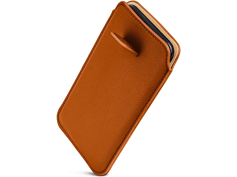 ONEFLOW Einsteckhülle mit Zuglasche, Full Cover, Samsung, Galaxy J1 (2015), Sattelbraun