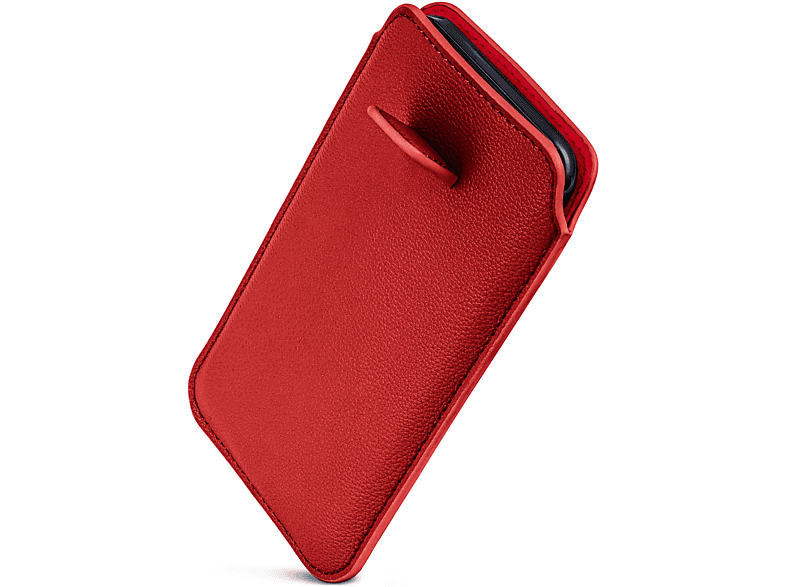 ONEFLOW Einsteckhülle mit Zuglasche, Full Cover, Samsung, Galaxy S6 Edge, Dunkelrot | Fullcover