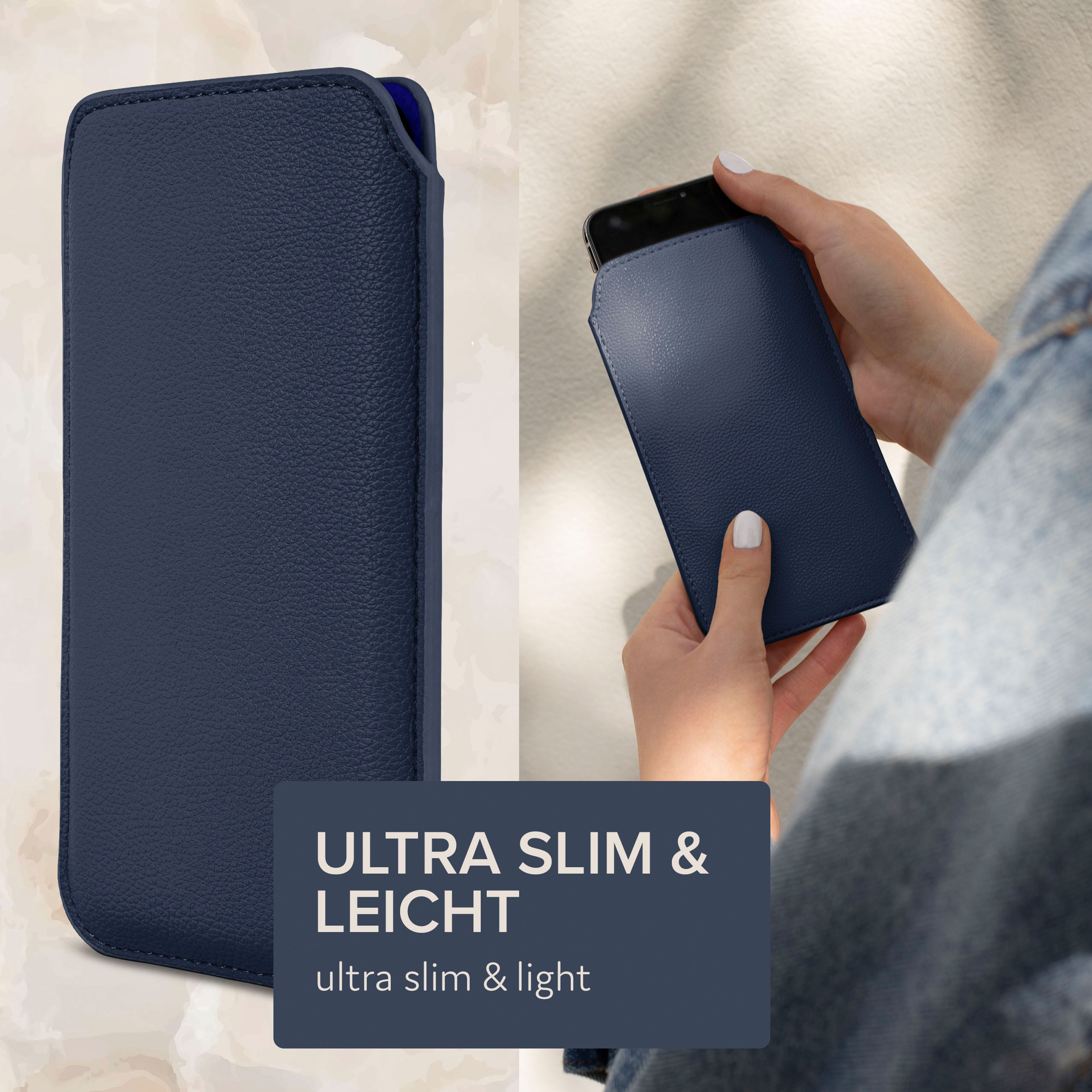 ONEFLOW Einsteckhülle mit Galaxy A7 Samsung, Full (2015), Cover, Dunkelblau Zuglasche