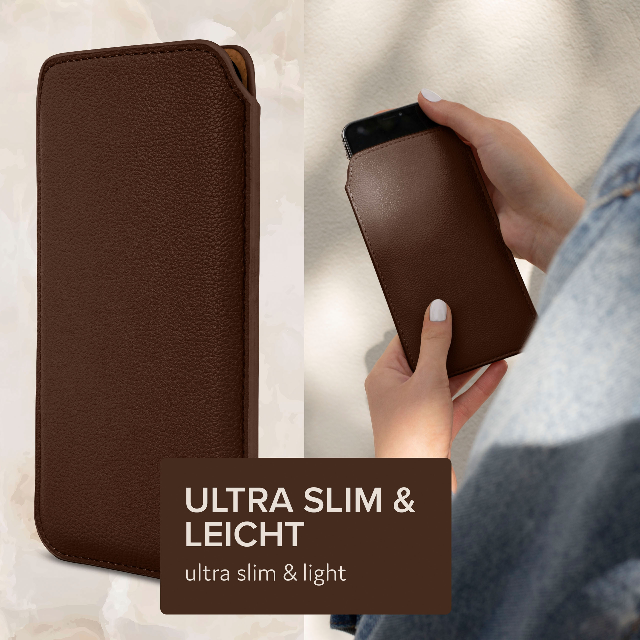 Premium, Full Dunkelbraun Einsteckhülle Z5 Cover, mit Sony, ONEFLOW Xperia Zuglasche,