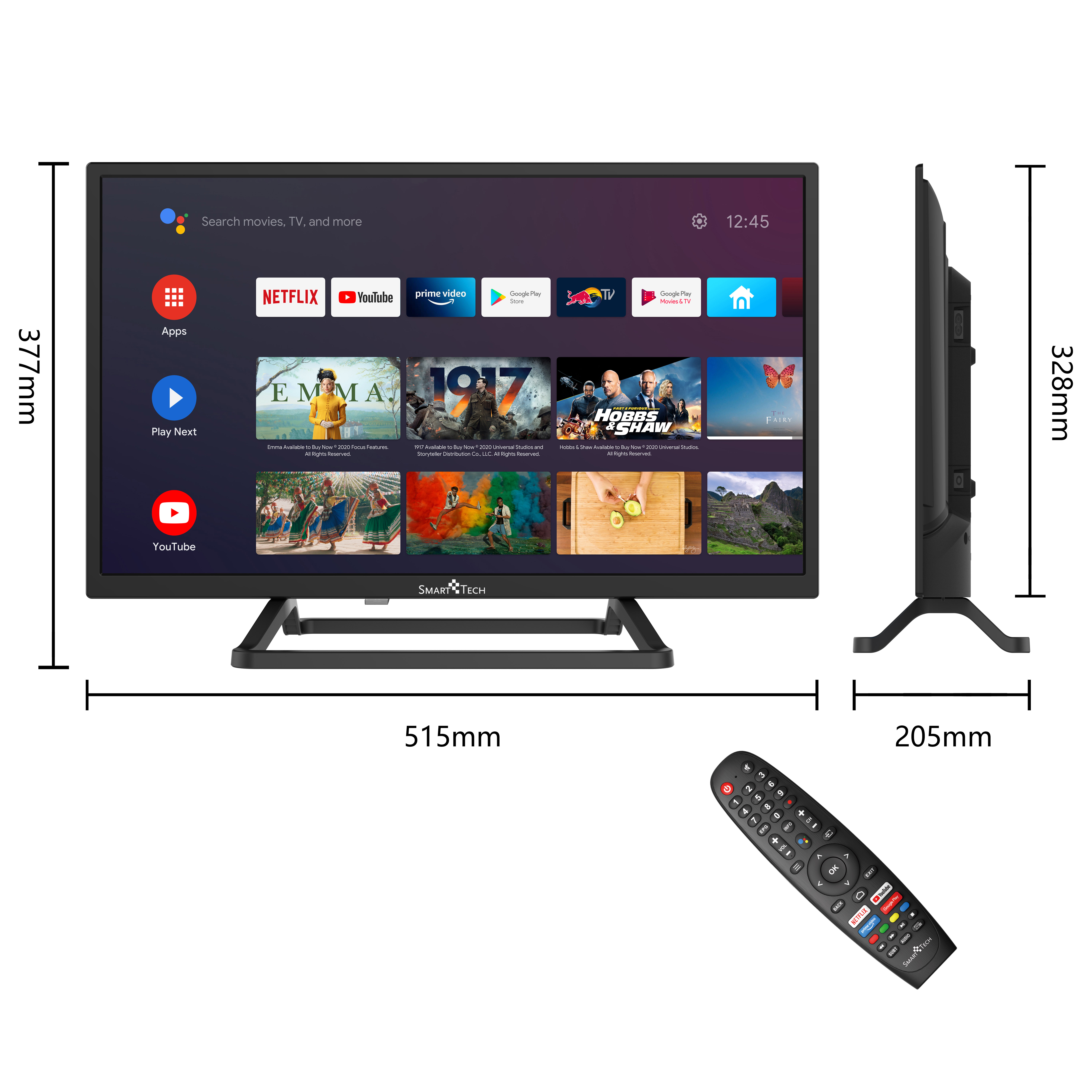 HD, LED Zoll Smart 24 60 / 24HA10T3 cm, (Flat, 24 TV SMART 9.0) Zoll Android TECH TV
