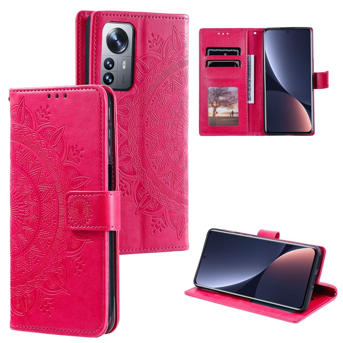 Muster, Xiaomi, Mandala Klapphülle Pro, Pink mit Bookcover, COVERKINGZ 12