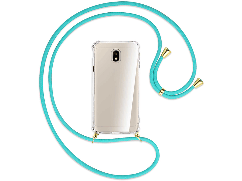 Gold Umhänge-Hülle Samsung, ENERGY / mit Backcover, Galaxy Kordel, Türkis MORE MTB 2017, J3