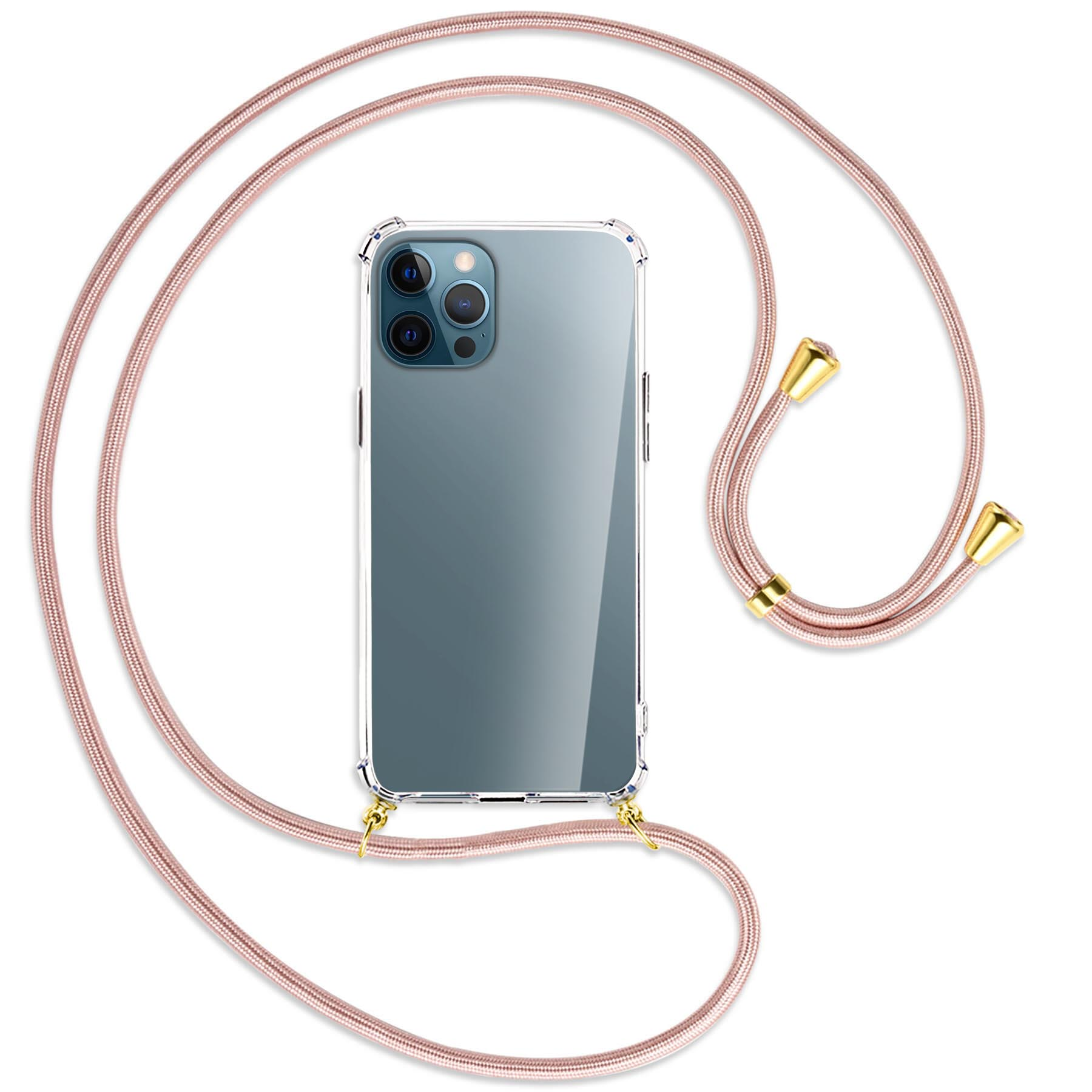 Pro mit iPhone Backcover, / Kordel, ENERGY Rosegold Max, MORE Umhänge-Hülle Gold MTB 12 Apple,