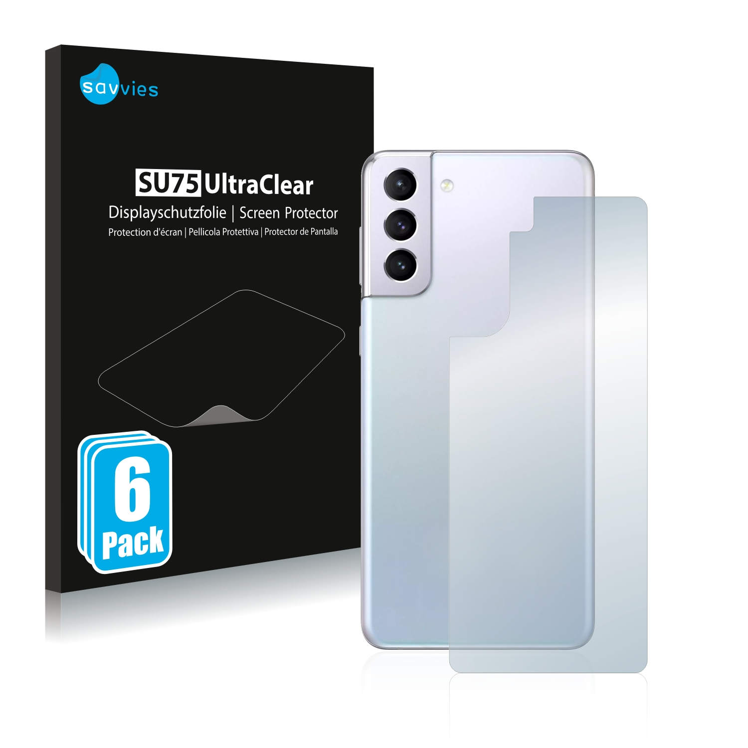 SAVVIES 6x klare Schutzfolie(für S21 Galaxy 5G) Samsung