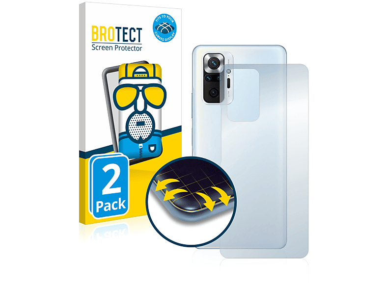BROTECT 2x Flex Redmi matt Schutzfolie(für Xiaomi Curved 3D Note Full-Cover 10S)