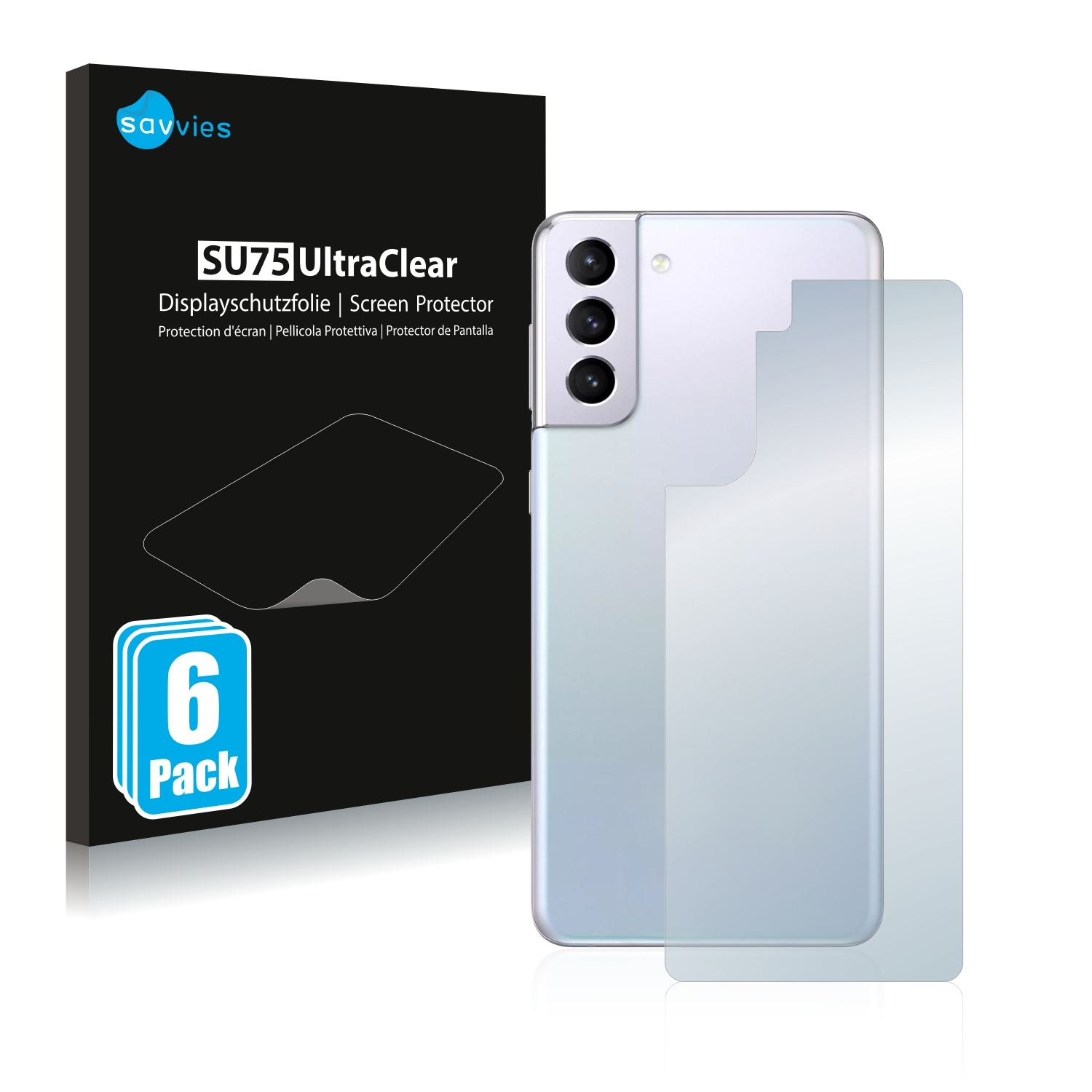 SAVVIES 6x klare Schutzfolie(für Galaxy Samsung S21)