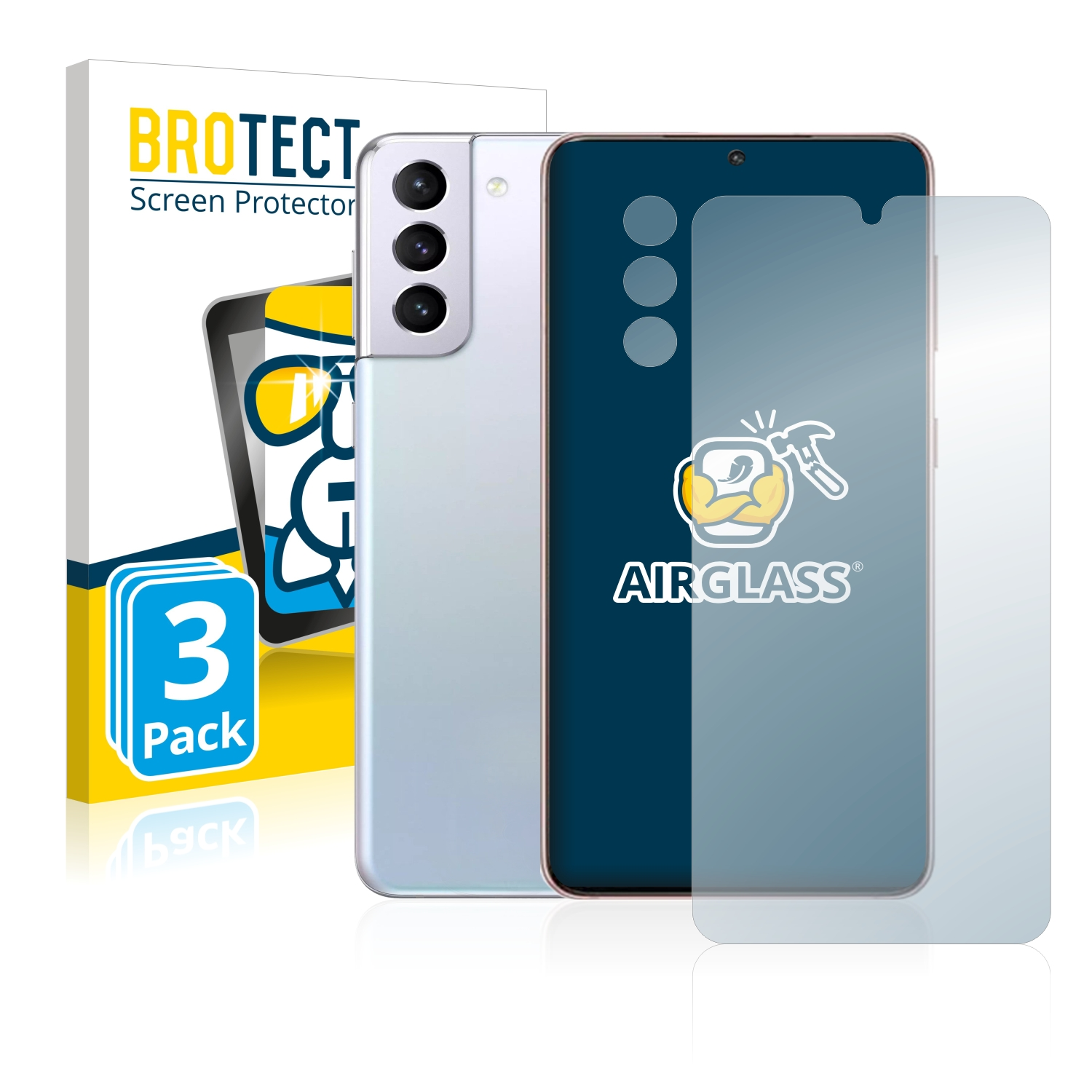 Schutzfolie(für Airglass 3x BROTECT Samsung S21) klare Galaxy
