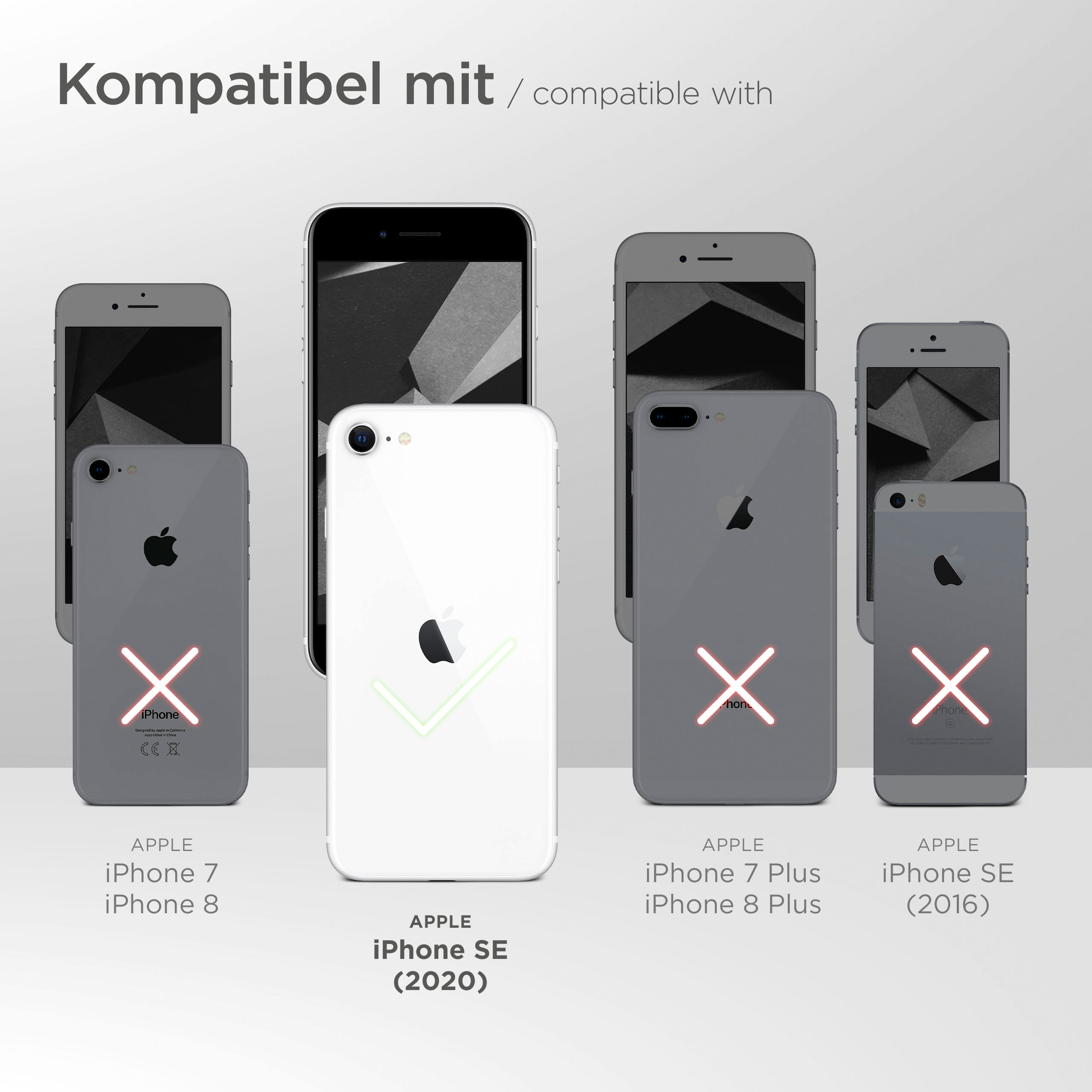 MOEX 2x SE iPhone Schutzfolie, (2020)) Panzerglas Apple Schutzglas(für klar 
