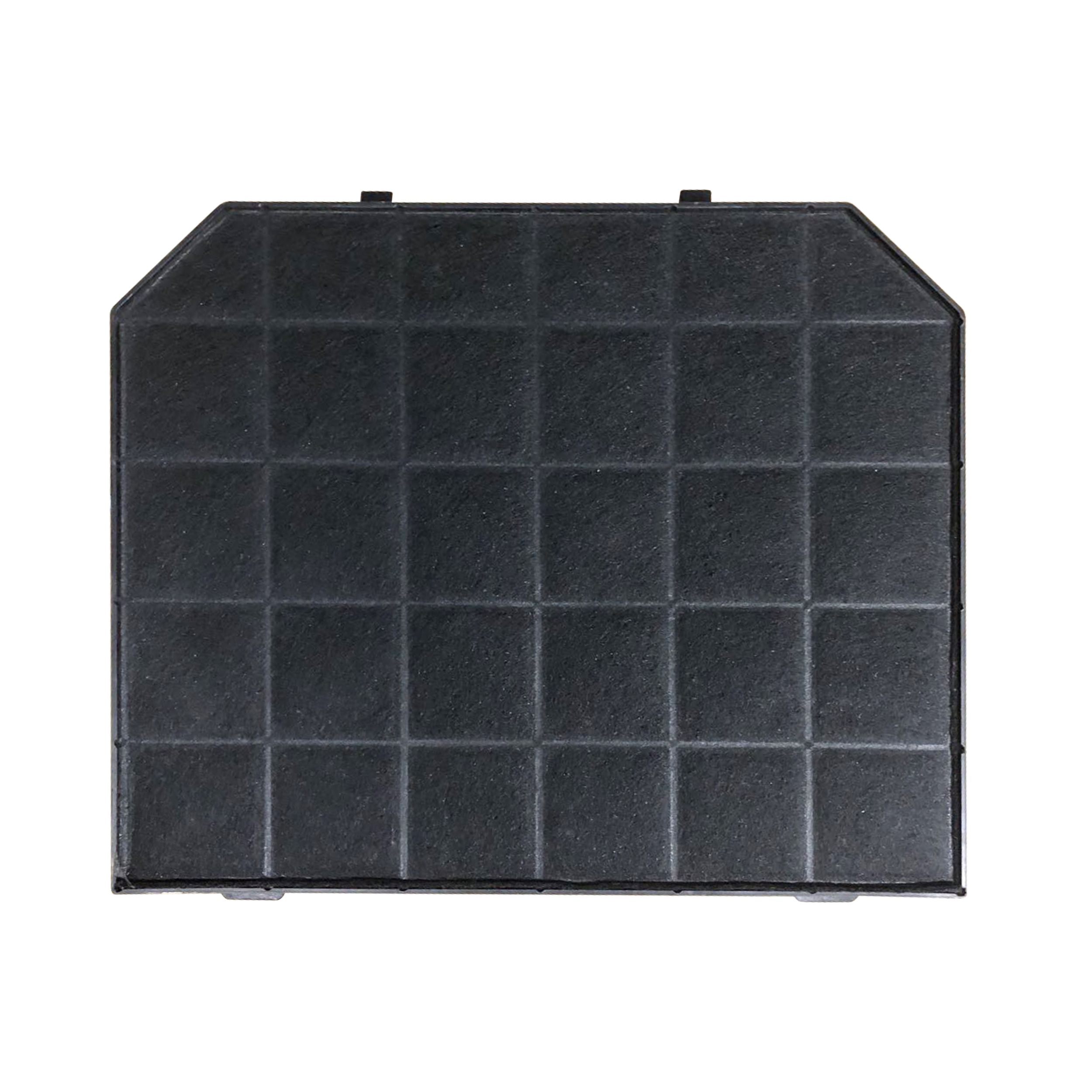 Black rectangular air filter, with a grid pattern.