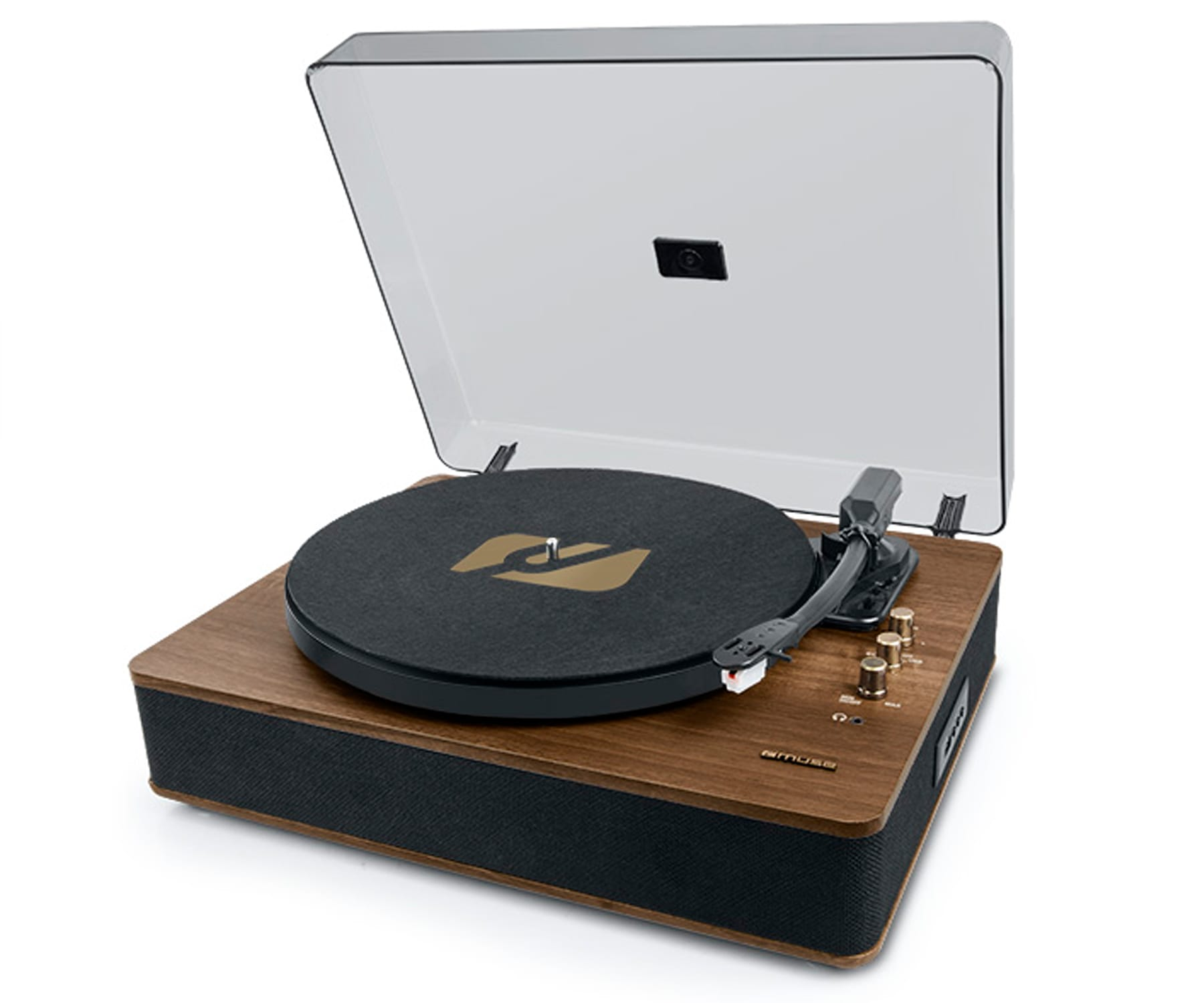 Tocadiscos - MT-106 BT MUSE, Conexiones Bluetooth, USB, RCA y jack 3.5mm, 33 / 45 / 78 rpm, Madera