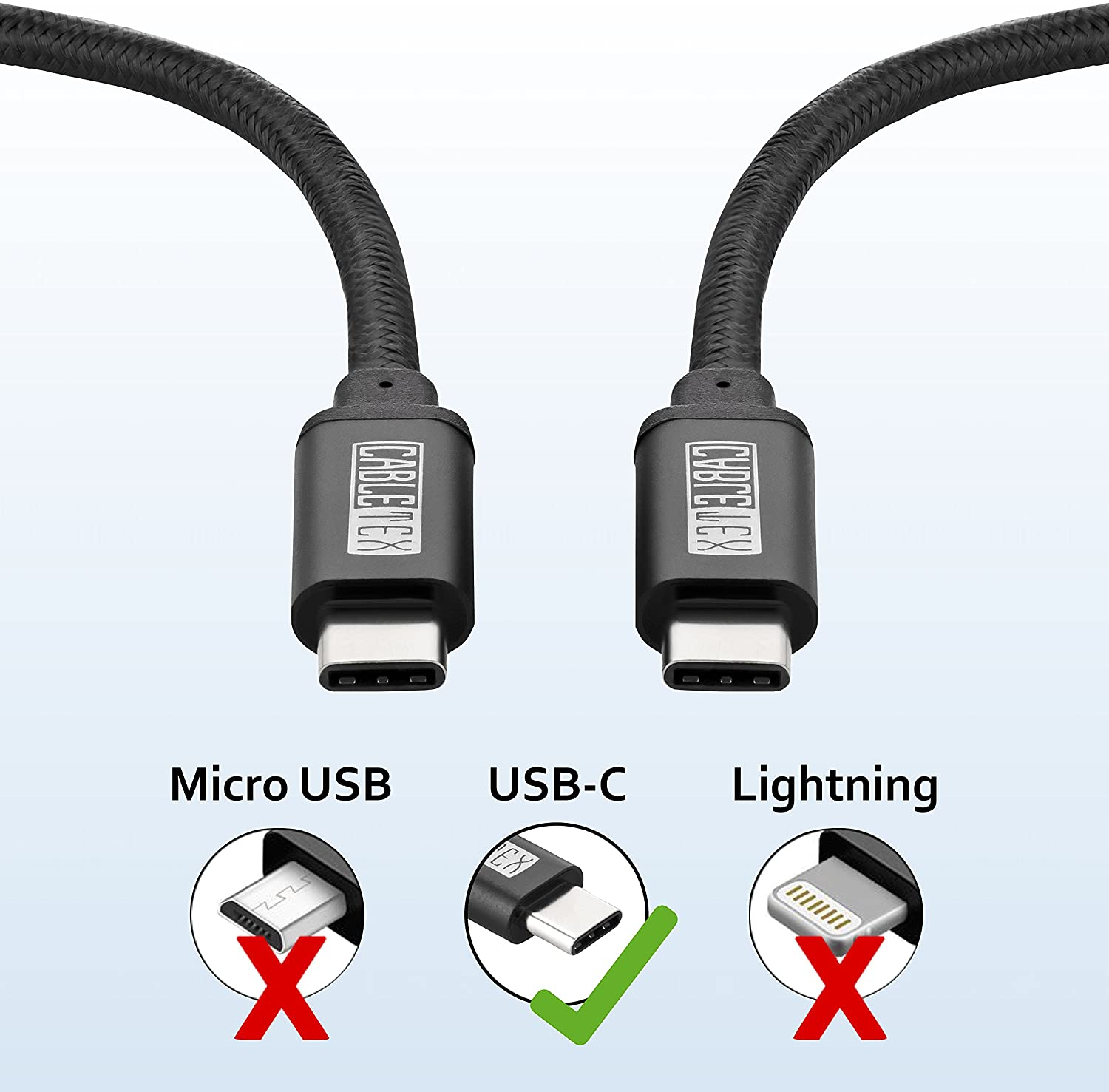 CABLETEX USB C Schwarz USB-Kabel, Kabel
