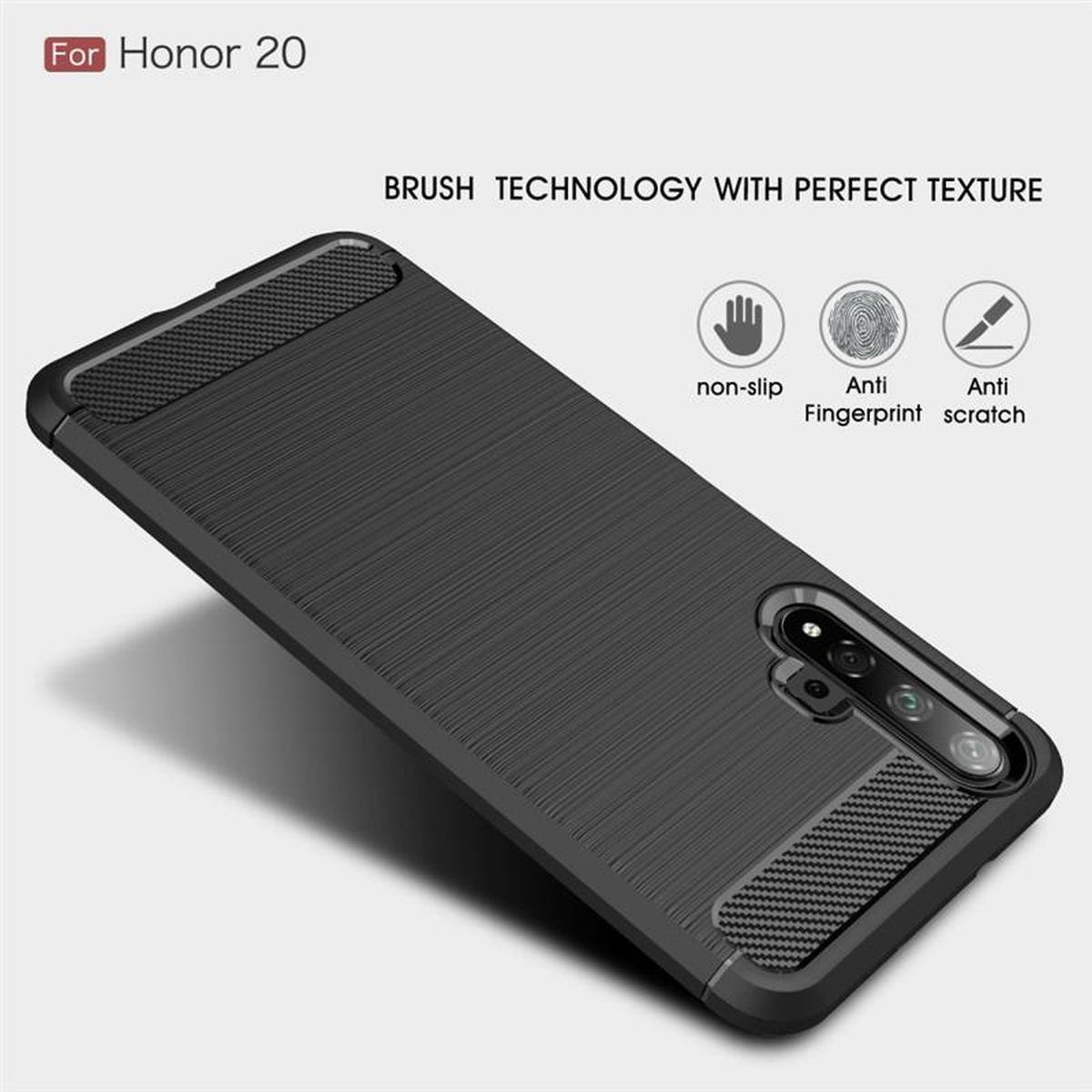 COVERKINGZ Honor, 20, im schwarz Look, Handycase Backcover, Carbon