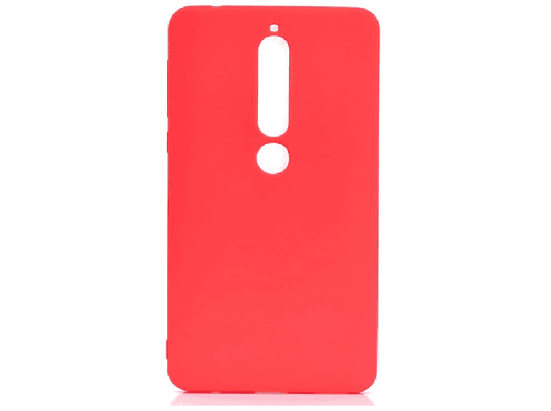 COVERKINGZ Handycase aus Silikon, Backcover, Rot Nokia, 6.1 2018