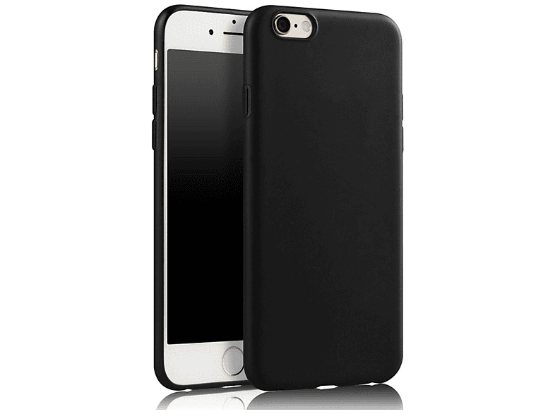 Schwarz Apple, iPhone COVERKINGZ 8 7, aus / Backcover, Handycase Silikon,