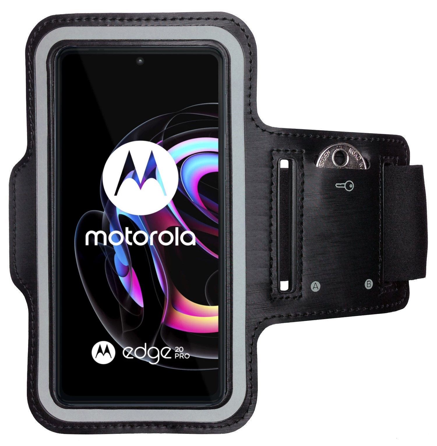 Motorola, 20 Armtasche, Schwarz Edge Sportarmband, COVERKINGZ Pro,
