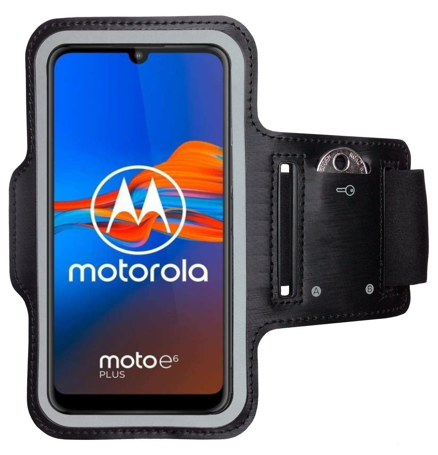 Schwarz Plus, COVERKINGZ Armtasche, Sportarmband, Motorola, Moto E6