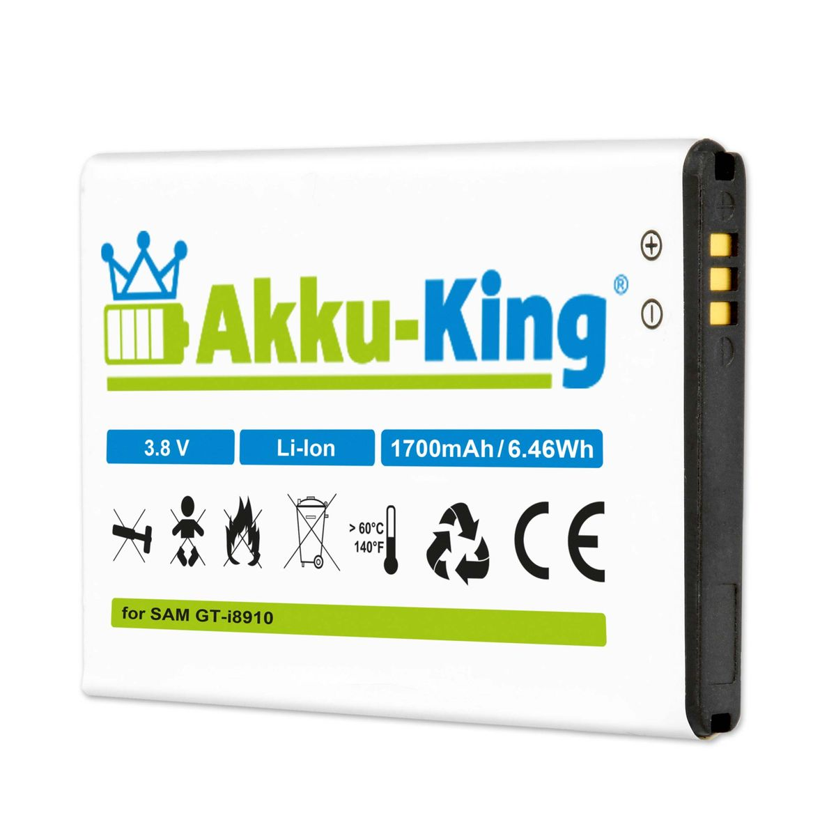 AKKU-KING Akku kompatibel mit Samsung 3.8 1700mAh Volt, EB504465VUC Li-Ion Handy-Akku