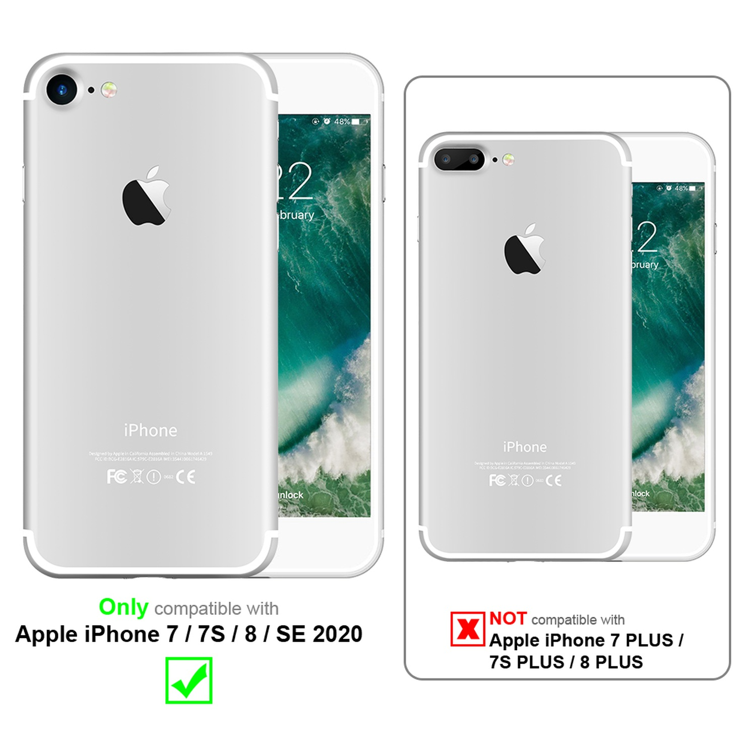 CADORABO Hülle - Apple, 2020, / / Autohalterung, und Backcover, mit 8 7 magnetischer iPhone 7S Gold Glossy Weiß SE / Kameraschutz
