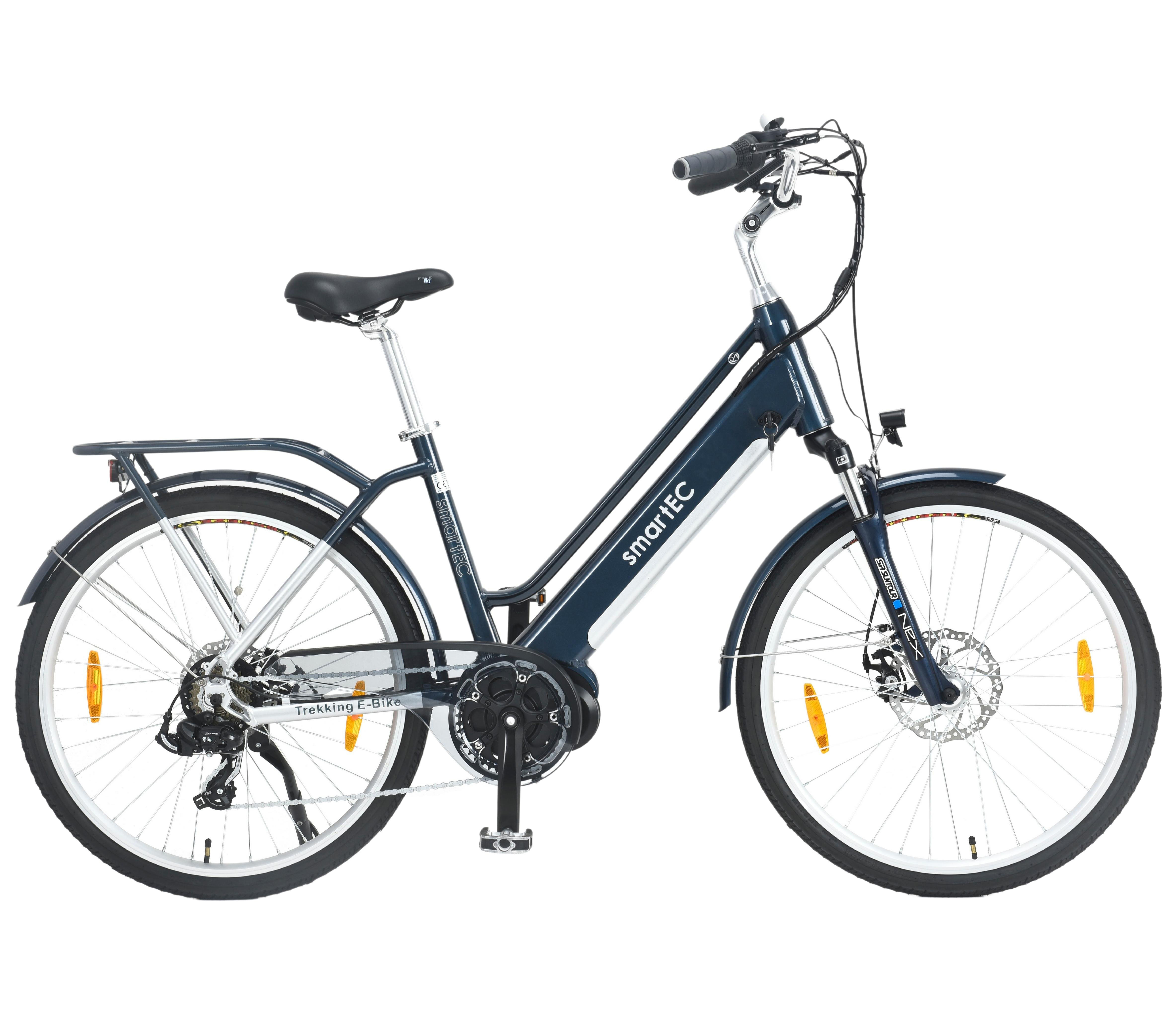 SMARTEC TrekX-26MD Trekking Pedelec/E-Bike Trekkingrad Blau) 46 cm, 26 468 Unisex-Rad, Wh, (Laufradgröße: Zoll, Rahmenhöhe