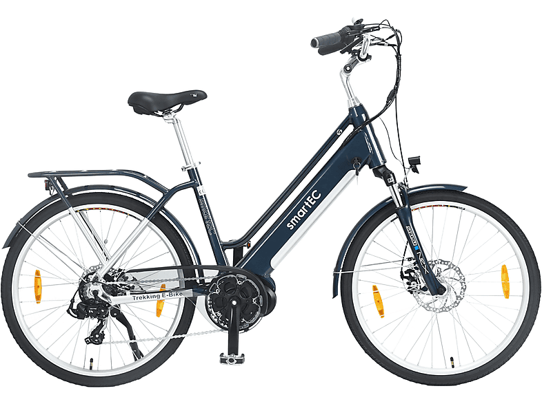 SMARTEC TrekX-26MD Trekking Pedelec/E-Bike Trekkingrad (Laufradgröße: 26 Zoll, Rahmenhöhe: 46 cm, Unisex-Rad, 468 Wh, Blau)