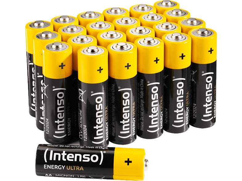 LR6, Energy Alkaline Pack 24er Mignon AA LR6 INTENSO Manganese AA, Ultra Batterie (Quecksilberfrei),