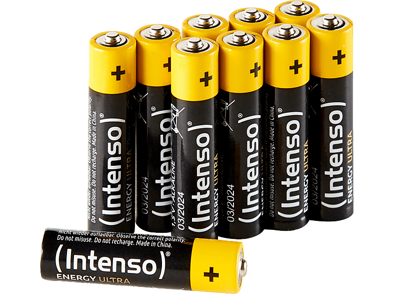 INTENSO Energy Ultra AAA LR03 10er Pack Alkaline Manganese (Quecksilberfrei), AAA, LR03, Micro Batterie
