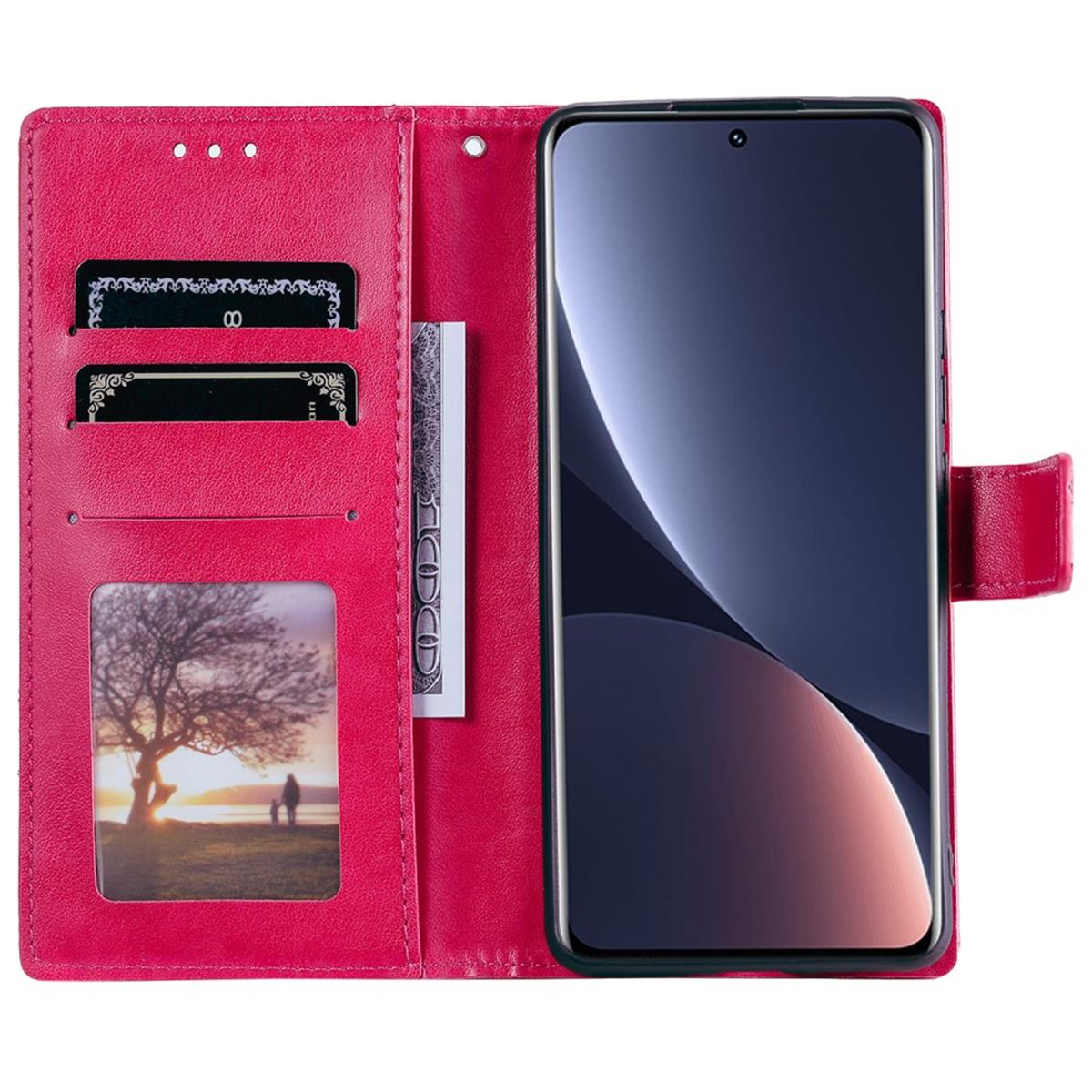 Xiaomi, Klapphülle Mandala COVERKINGZ Bookcover, mit Muster, / 12X, Pink 12