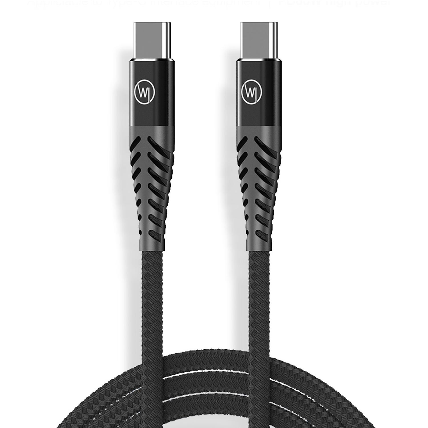 WICKED CHILI 1x Dual m, Textilkabel, Galaxy, Schnellladekabel, 60W iPad, USB-C iPhone 15, 1m Ladekabel Ladekabel, für Schwarz 1 Datenkabel