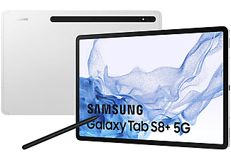 SAMSUNG Galaxy Tab S8+, Tablet, 256 GB, 12,4 Zoll, silber