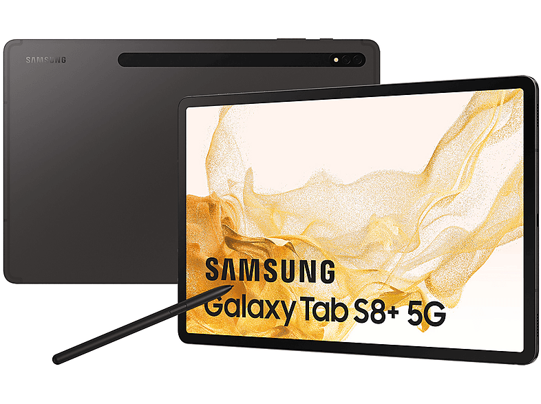 SAMSUNG GALAXY TAB S8+, Tablet, 256 GB, 12,4 Zoll, Graphit