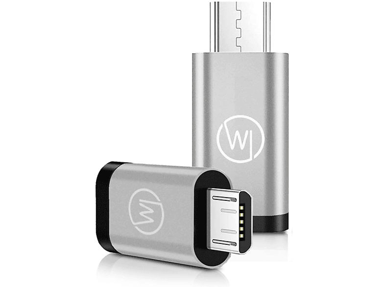 WICKED CHILI 2er Set USB-C auf MicroUSB OTG Handy Alu-Adapter für Huawei EnVizion 360 USB-C Kamera - nur für Data Adapter