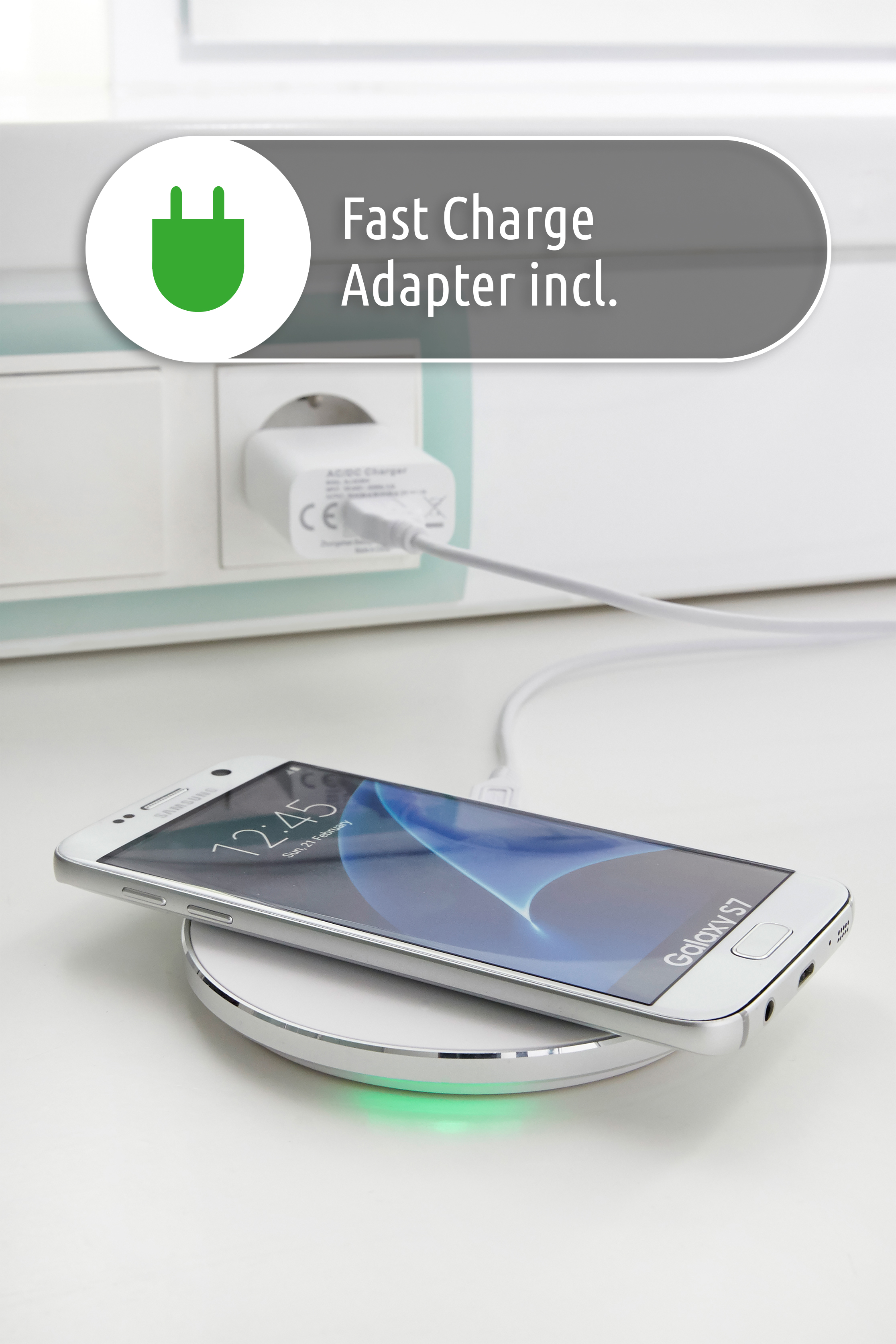 INTENSO Wireless Charger WA1 weiß Apple, Ladestation Huawai, Induktive z.B. Google, Samsung
