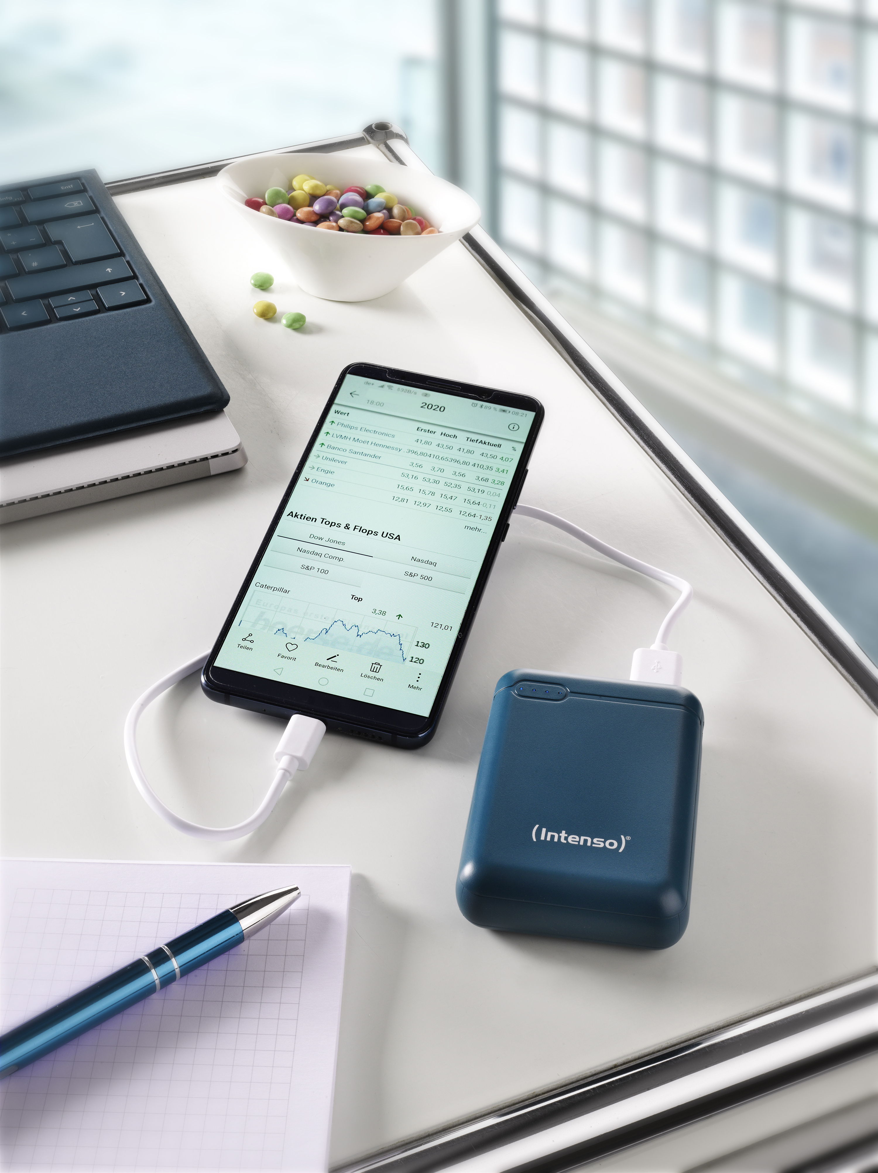 INTENSO Power Bank XS10000 Mobiler petrol Zusatzakku 10000 mAh