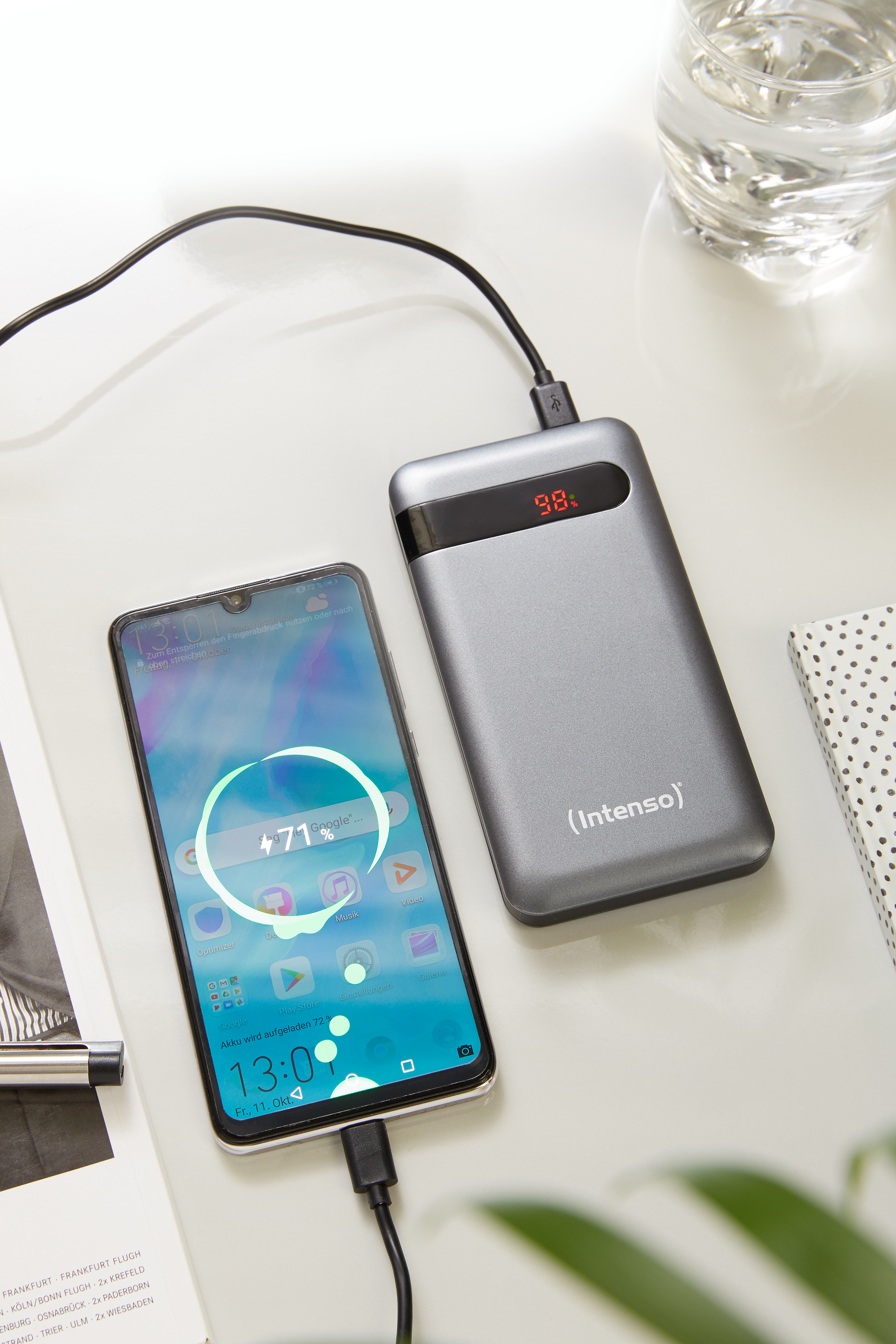 INTENSO Power Bank 10000 Mobiler mAh anthrazit PD10000 Zusatzakku