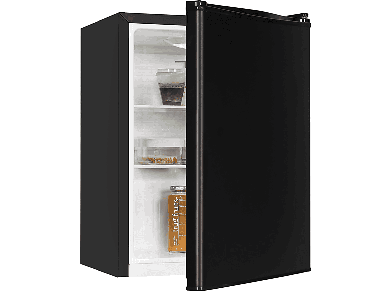 EXQUISIT KB60-V-090E schwarz Mini-Kühlschrank (E, 620 mm hoch, Schwarz) | Mini Kühlschrank