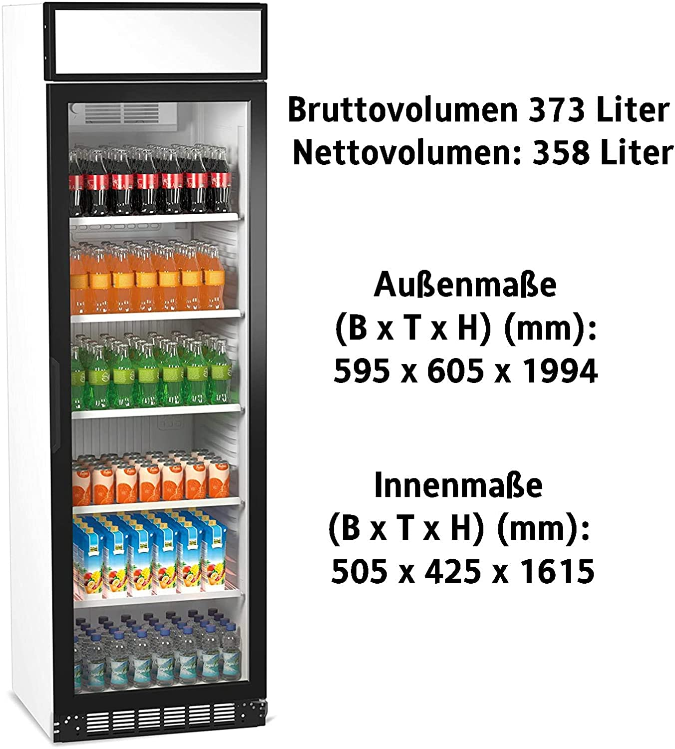 SIMFER Getränkekühlschrank Flaschenkühler, Schwarz) Glastür E, mit Schwarzem Getränkekühlschrank (EEK Alu-Rahmen
