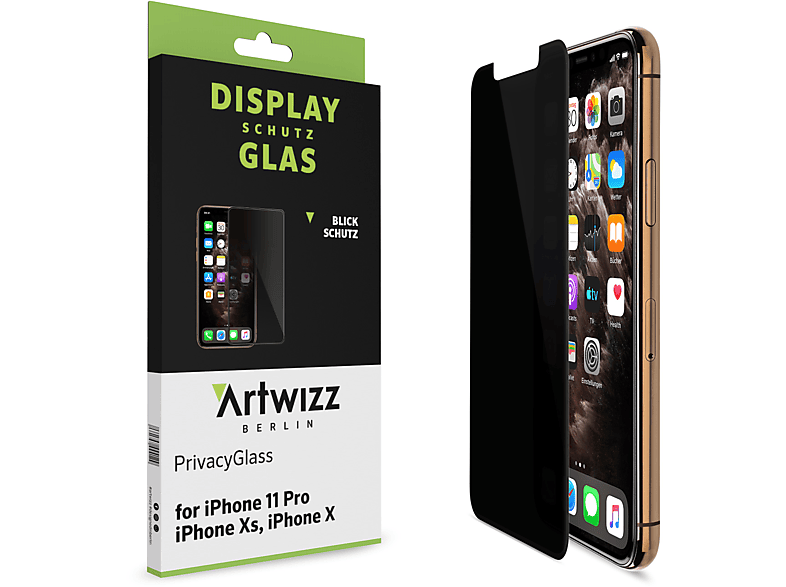 ARTWIZZ PrivacyGlass (2er Pack) Displayschutz(für Apple iPhone X/Xs / iPhone 11 Pro)