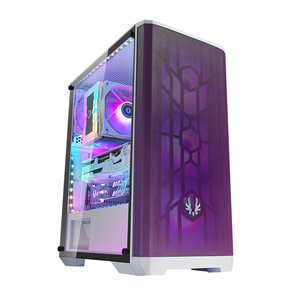 Caja PC Gaming - BFC-NSE-300-WWGKP-4A BITFENIX, Púrpura, Blanco